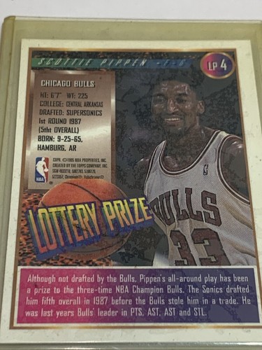 1994-95 Scottie Pippen Lottery Prize Topps Finest #LP4 - Picture 3 of 3