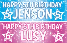 2 birthday banner personalised Stars children nursery kids party decoration