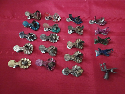 20 Antique Tin Candle Clips 3 Different Styles