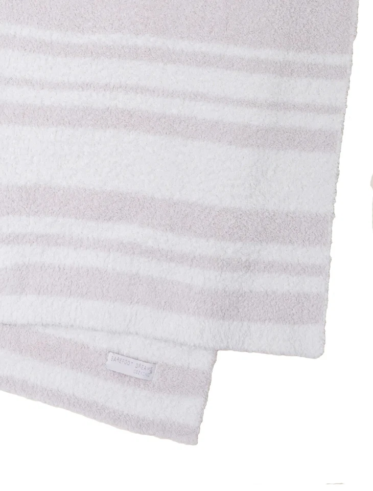 Barefoot Dreams CozyChic Geometric Blanket 45"X60" | Color: Cream-Bisque - Image 2 of 4