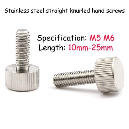 304 Stainless Steel Knurled Thumb Screw M5 M6 Handle Knob Bolt Length 10mm-25mm - Picture 1 of 8