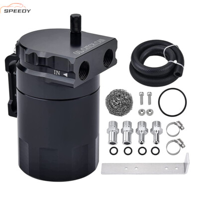 Oil Catch Can Kit Reservoir Baffled Tank with Breather Filter Universal Aluminum