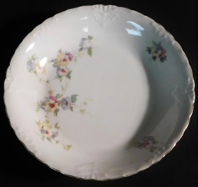 Herman Ohmne Silesia Germany China Soup Cereal Bowl Dish Floral Gold Trim Vint