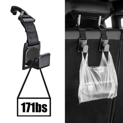 2Pcs Black Headrest Hook Hanger For 2018-2021 Jeep Wrangler JL Sports Rubicon JT