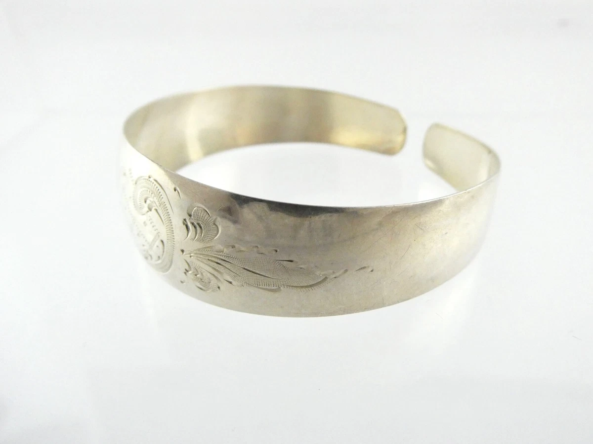 Personalized cuff shop bracelet silver