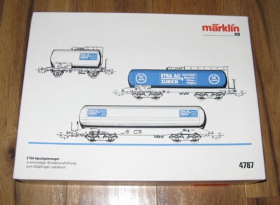 Märklin 4787 HO Scale Train Tank Car Set of 3 Wagons ETRA 50th