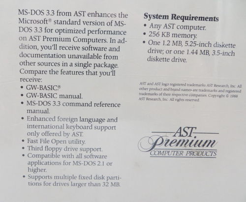 MS-DOS 3.3 from AST 5.25" Floppy Disks Computer Program Discs NEW SEALED BOX vtg - Picture 10 of 11