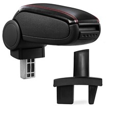 Für Peugeot 307 2004- Armlehne Mittelarmlehne MAL Leder Bezug Schwarz / Rot