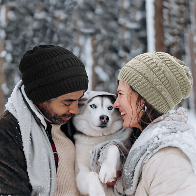 Winter Strickmütze mit Fleece Innenfutter Warme Mütze für Herren Damen, 2024 NEU