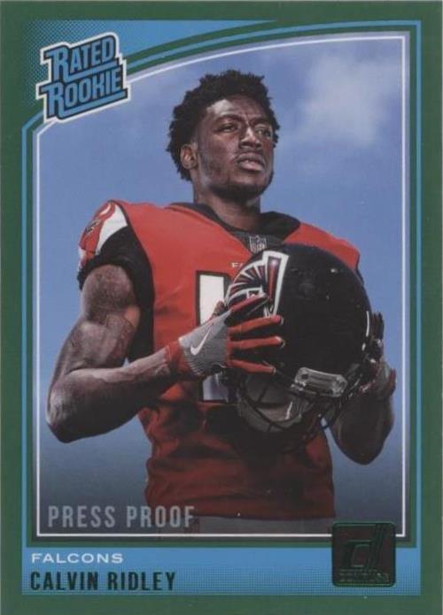 Calvin Ridley Rookie 2018 Panini Donruss - Rated Rookie Calvin Ridley #311 Press Proof Green ...