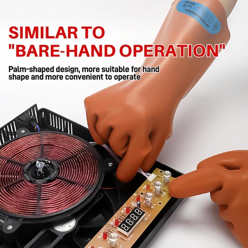 Rubber Electrical Insulated Gloves, Resistant 35kV High Voltage Electrical - Picture 4 of 7