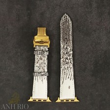 Lizard Leather Apple Watch Band for 49, 45, 44, 41, 38, 40, 42mm Butterfly Clas