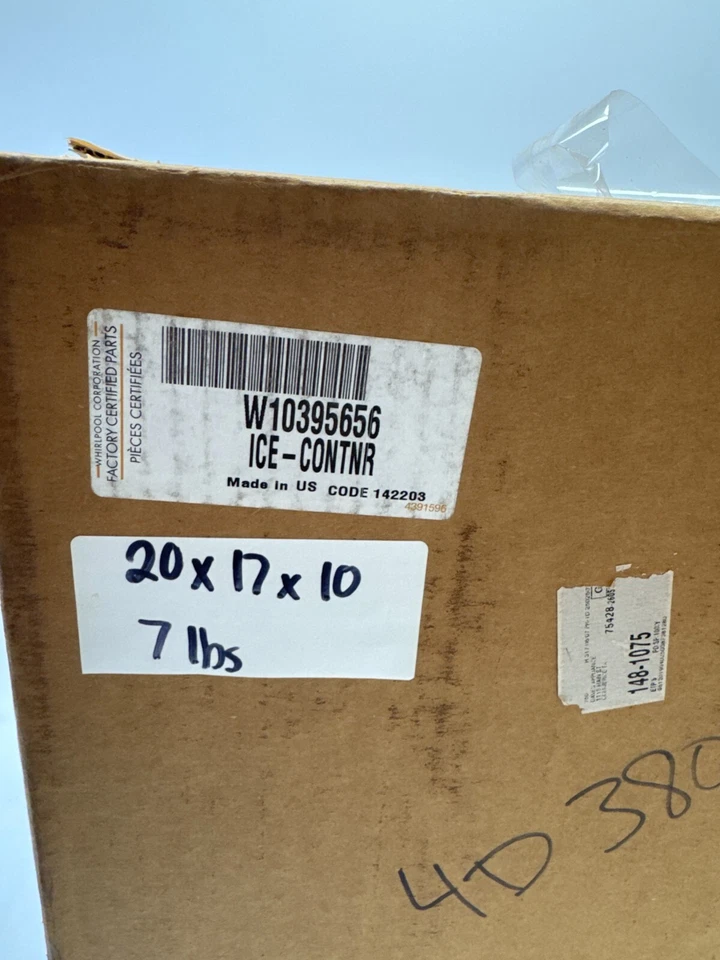 Conjunto de contenedor de hielo para refrigerador Whirlpool W10395656 original OEM - blanco Foto 2 de 2