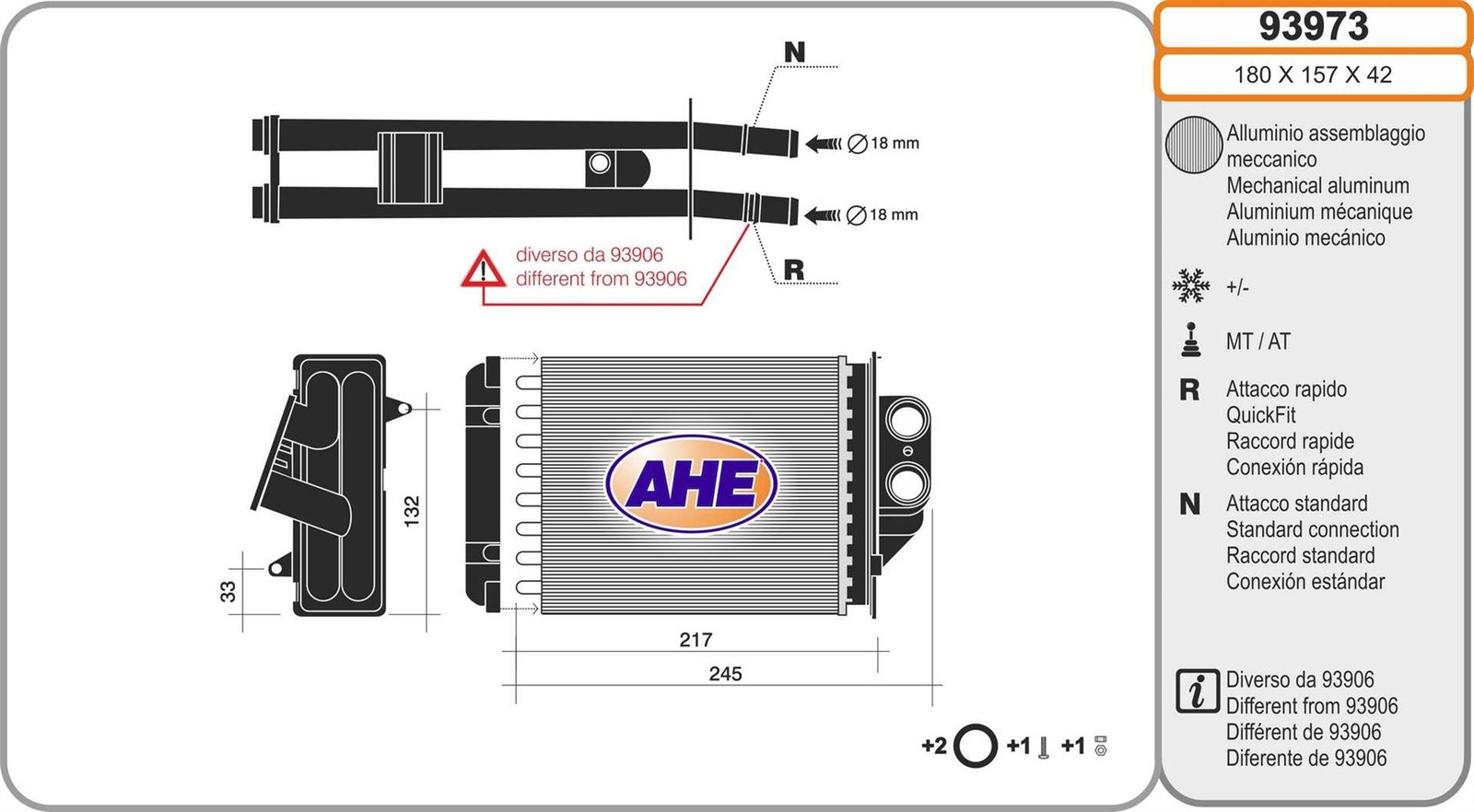 Aérotherme radiateur de chauffage Fiat 500 1.4 et 500C 1.3 D Multijet de rechange
