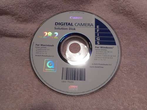 Canon Digital Camera Solution Disk Ver 28.2 Software OEM
