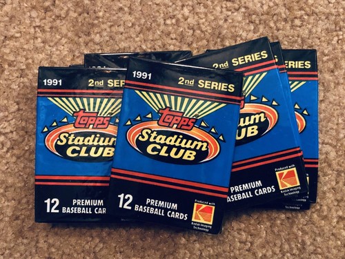 1991 TOPPS STADIUM CLUB ~ Series 2 / (Baseball Cards) Unopened Packs / 12 Cards - Picture 2 of 8