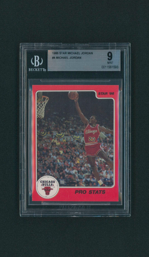 1986 Star Michael Jordan ROOKIE CARD RC Pro Stats #4 of 10 BGS 9 MINT