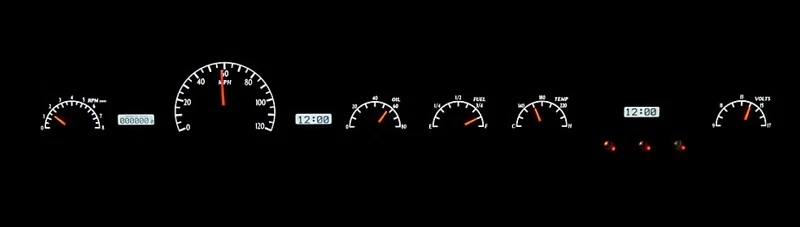 Dakota Digital 1950-51 Mercury Car Sistema de Calibre Analógico Plateado Blanco VHX-50M-S-W Foto 2 de 4