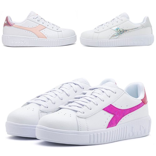 Diadora Game Step scarpe donna sneakers ginnastica bianco rosa argento  glitter | eBay