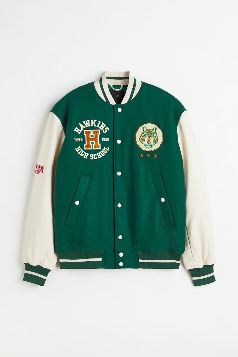 STRANGER THINGS x H&M WOOL BLEND BASEBALL JACKET SIZE XXL BRAND