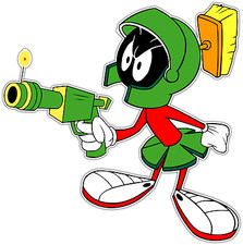 Marvin the Martian Kids Cartoon Car Bumper Window Sticker Decal 4.5"X4.5"