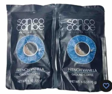 2 Sanco Caribe FRENCH VANILLA Imported Ground Coffee: 6 oz 170gm Sealed