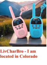 2 Pack Kids Walkie Talkies 1 Pink 1 Blue Two-Way Radio