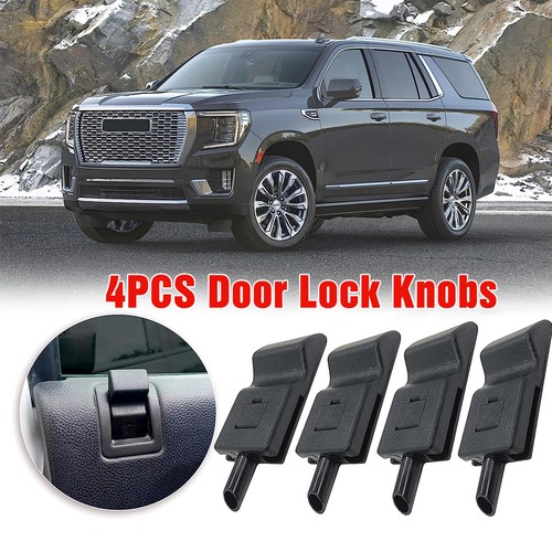 4PCS Door Lock Knobs For Chevy/GMC Silverado/Sierra 2007-2013 Front/Rear Ebony - Picture 2 of 13