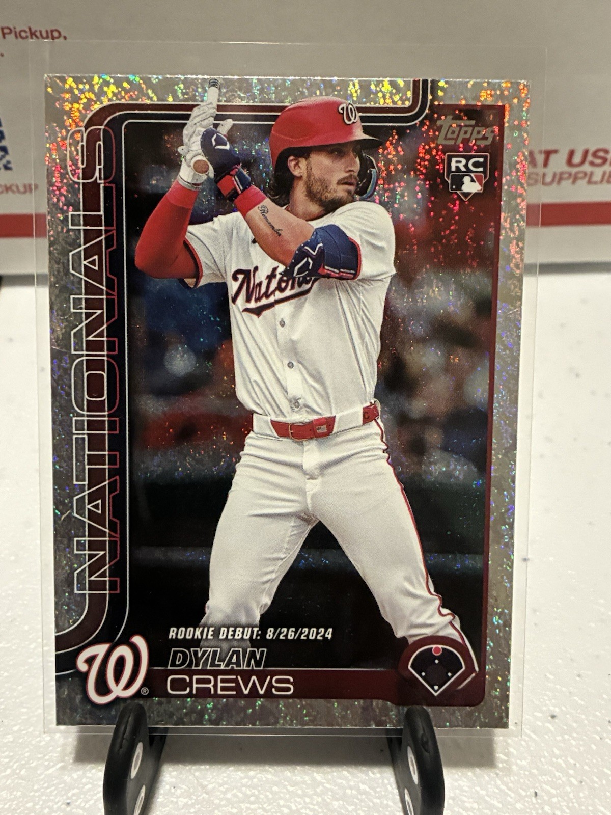 2025 Topps Update Series Dylan Crews Rookie Debut Silver Crackle Foil #us223
