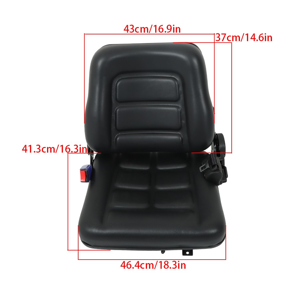 Forklift Seat Waterproof PVC replacement Universal For Tractor With Safety Belt