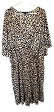 Women's Sz 2X Romper Wrap Style "Ellos" Black Tan Elastic Waist