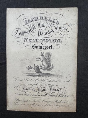 FACKRELL'S COMMERICAL INN & POSTING HOUSE, SOMERSET, GRAVIERTE HANDELSKARTE TC1