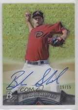 2014 Bowman Platinum Prospects Canary Diamond 15/15 Braden Shipley Auto i5q