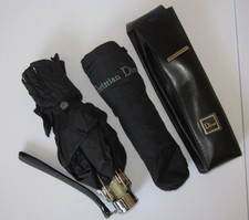 [CHRISTIAN DIOR] Ombrello vintage Dior monogramma nero con custodia usato ottimo