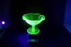 Sherbet, Green Uranium Glass,  Depression Era, Pattern, Maker Unknown