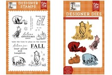 Echo Park Winnie The Pooh "AUTUMN ADVENTURES AWAIT" Clear Stamps Dies Set