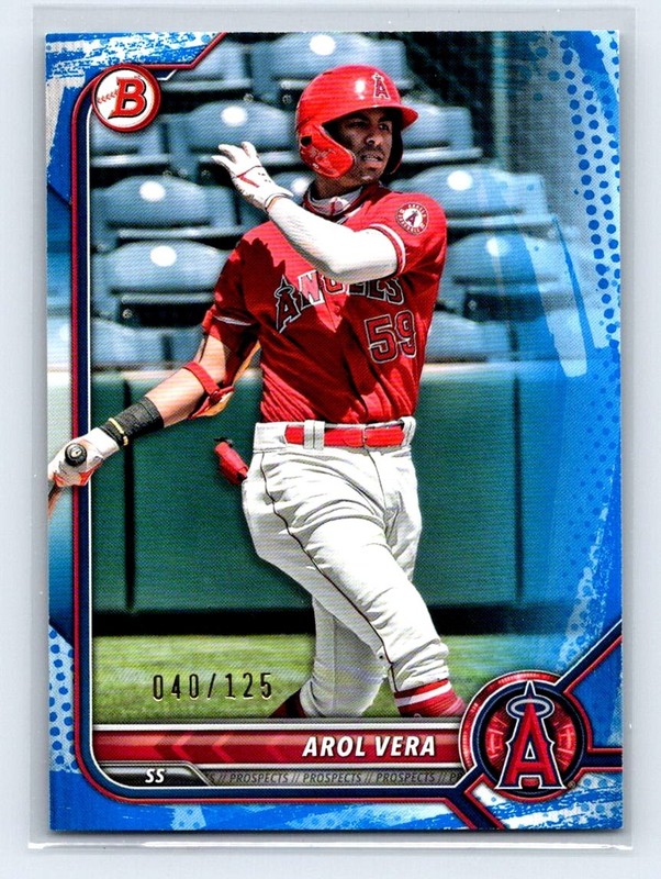 2022 Bowman Prospects Arol Vera #BP-101 Los Angeles Angels Blue Pattern /125