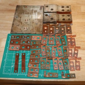 7+ lbs  Steam Punk Tramp Art Jewelry Scrap Copper Plate Bus Breaker Chunks  Shim