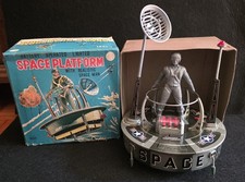 Linemar Space Platform Tin Toy Battery Op. Astronaut Man Japan 1960s MIB
