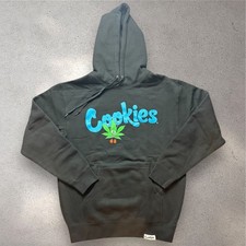 Cookies Logo Pullover Hoodie Mens Medium Black Streetwear New w Tags