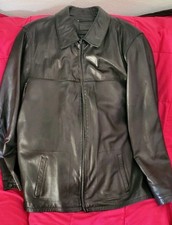 Apt 9 Leather Jacket Mens XL Black Lambskin Z...