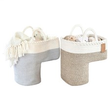 Staircase Basket Portable Handle Foldable Woven Step Organizers Staircase