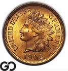 1902 Indian Head Cent Penny, RED Premium Quality, Lustrous Superb Gem BU++ RD