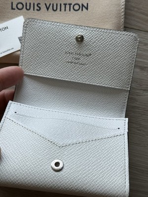 Louis Vuitton White Monogram Taiga Envelope Business Card Holder