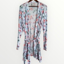 Victoria s Secret Pink Hibiscus Paradise Robe Floral Lightweight Sleepwear M/L