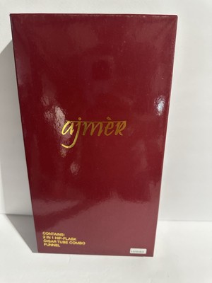 Ajmer 2 In 1 Hip Flask Cigar Tube Combo With Funnel Stainless New)Open Box