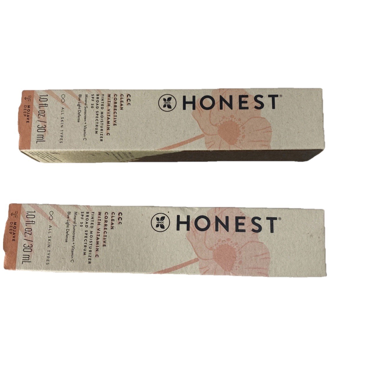 2pk- Honest Clean Corrective 1.0 oz Tinted Moisturizer SPF30 Mojave 8/24