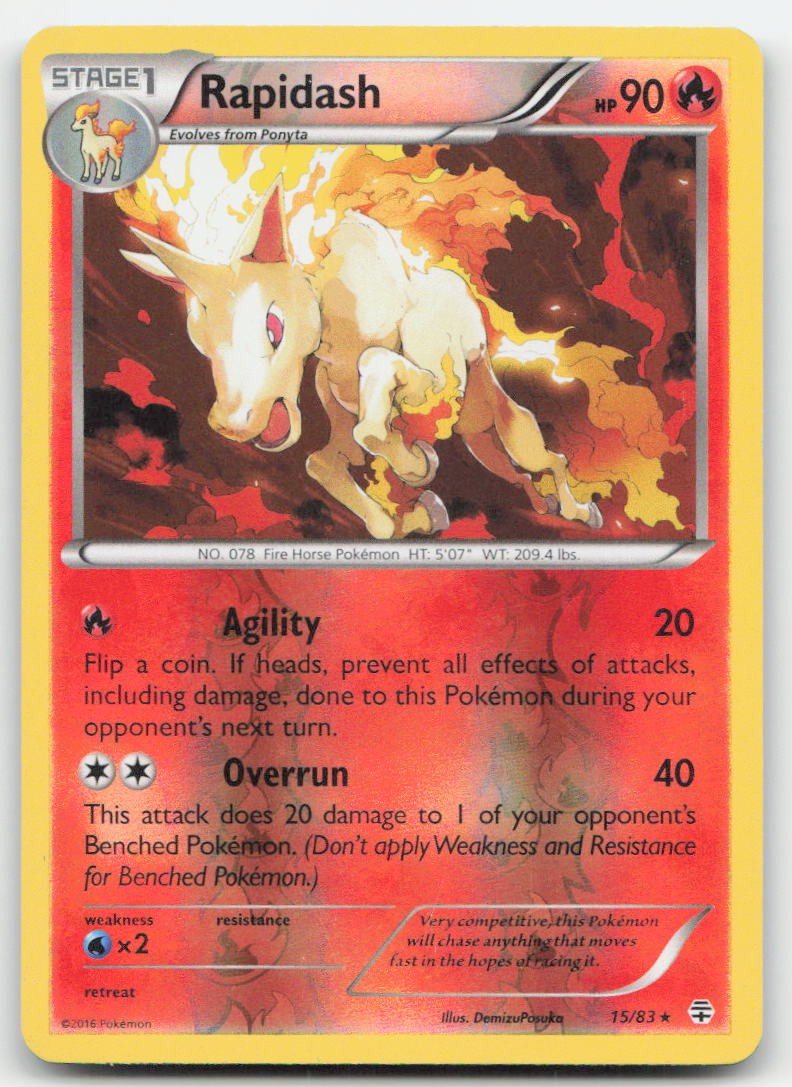 Rapidash 15/83 Generations Reverse Holofoil Rare Pokemon HP