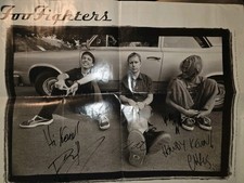 FOO FIGHTERS Dave Grohl Taylor Hawkins Chris Shiflett firmato autografo 18x24 