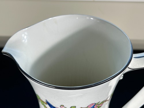 Crown Ducal English Victorian Washbasin/Pitcher Set with Bluebirds and Flowers - Picture 13 of 15